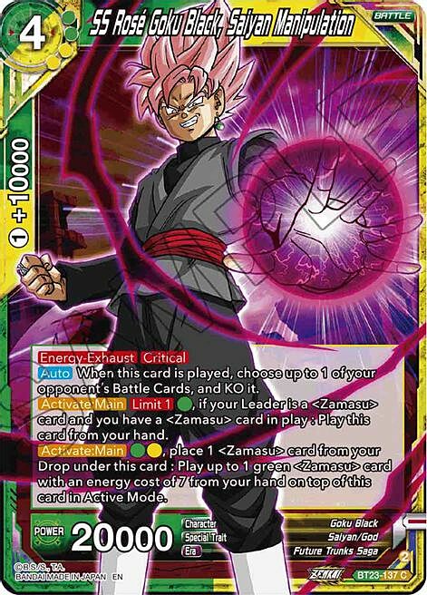 SS Rose Goku Black, Saiyan Manipulation Card Front
