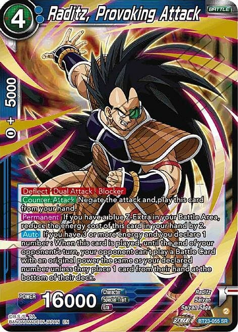 Raditz, Provoking Attack Card Front