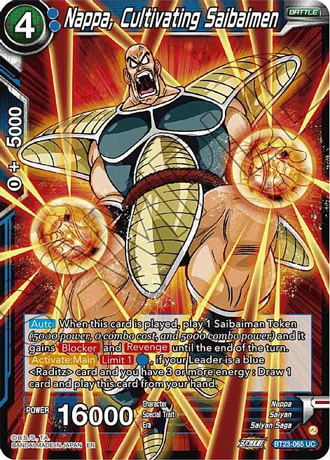 Nappa, Cultivating Saibaimen Card Front