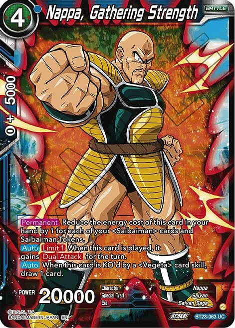 Nappa, Gathering Strength Card Front