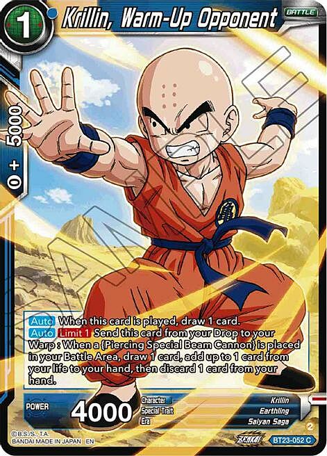 Krillin, Warm-Up Opponent Card Front
