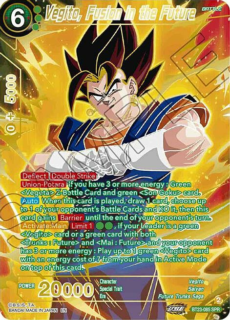 Vegito, Fusion in the Future Card Front