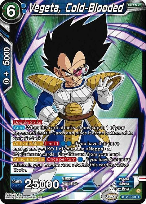 Vegeta, Cold-Blooded Card Front