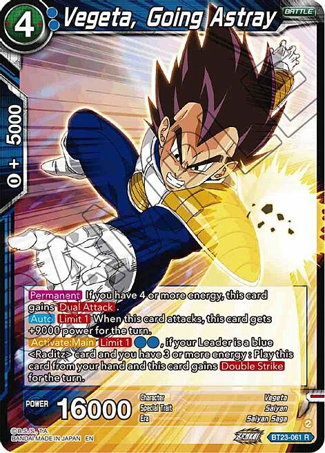 Vegeta, Going Astray Card Front
