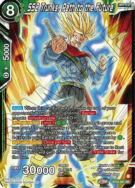 SS2 Trunks, Path to the Future Card Front