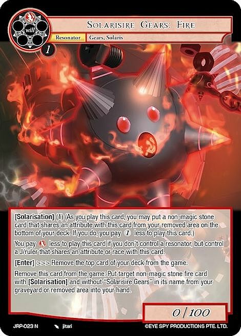 Solarisire Gears: Fire Card Front