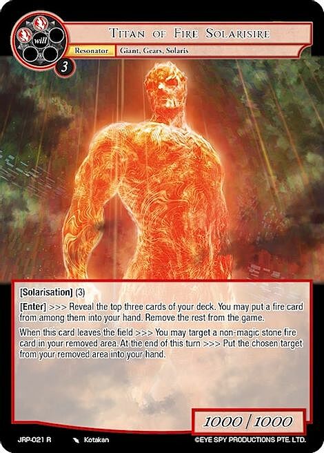 Titan of Fire Solarisire Card Front