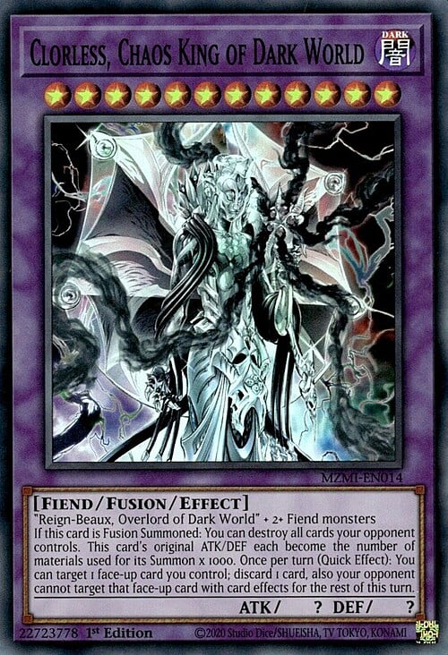 Clorless, Chaos King of Dark World Card Front