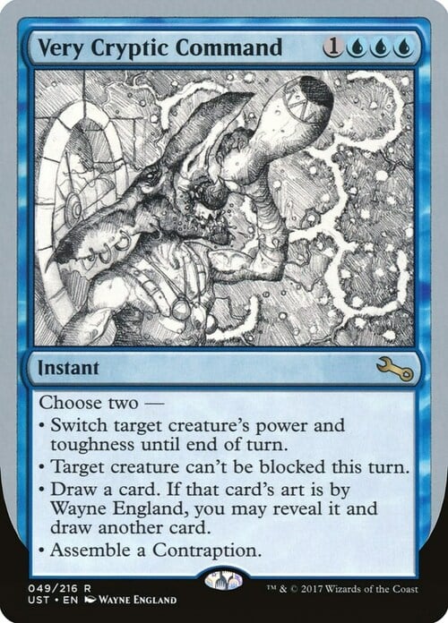 Very Cryptic Command Card Front