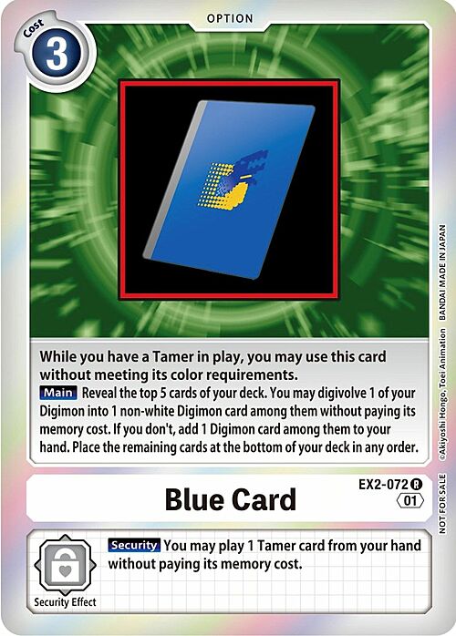 Blue Card Card Front