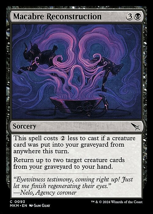Macabre Reconstruction Card Front