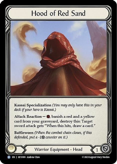 Hood of Red Sand Card Front