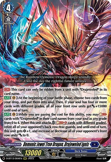 Demonic Jewel True Dragon, Drajeweled Ignis Card Front