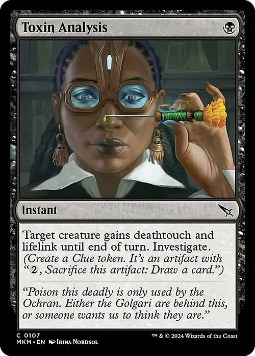 Toxin Analysis Card Front