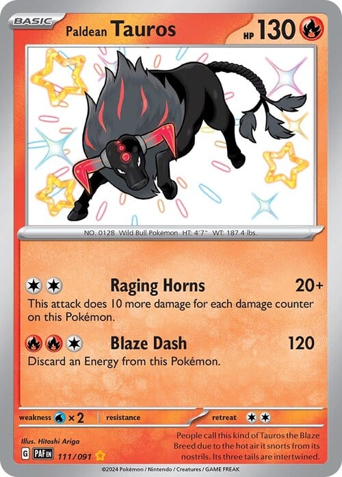 Paldean Tauros Card Front