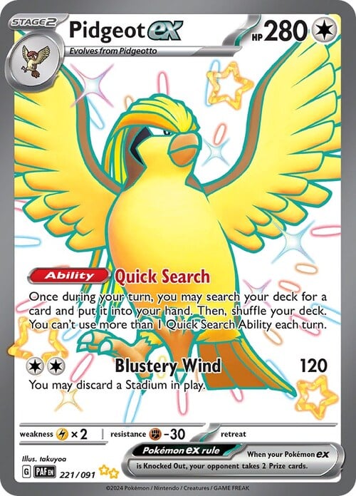 Pidgeot ex Card Front