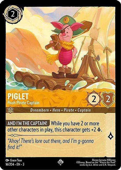 Piglet - Pooh Pirate Captain Card Front