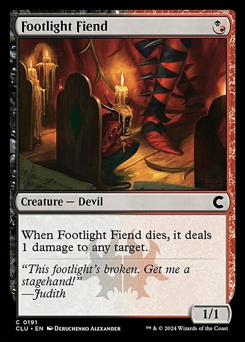 Footlight Fiend Card Front