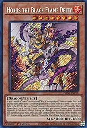 Horus the Black Flame Deity · Secret Rare 018