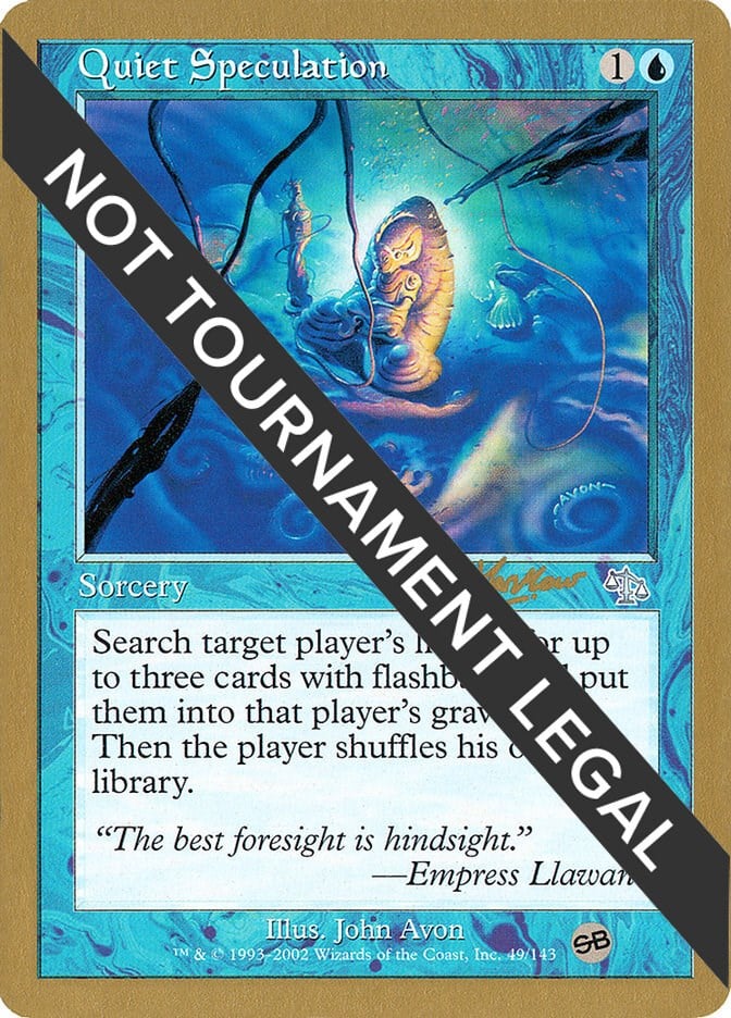 mtg card speculation Quiet [49] [Judgment] [Foil] – Face to Face Games Mint / near mint condition trading card Quiet Speculation WCD 2002: Sim