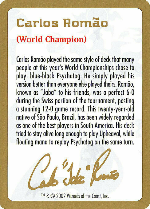 Carlos Romão Bio Card Front