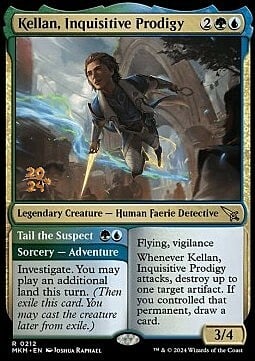 Kellan, Inquisitive Prodigy // Tail the Suspect Card Front