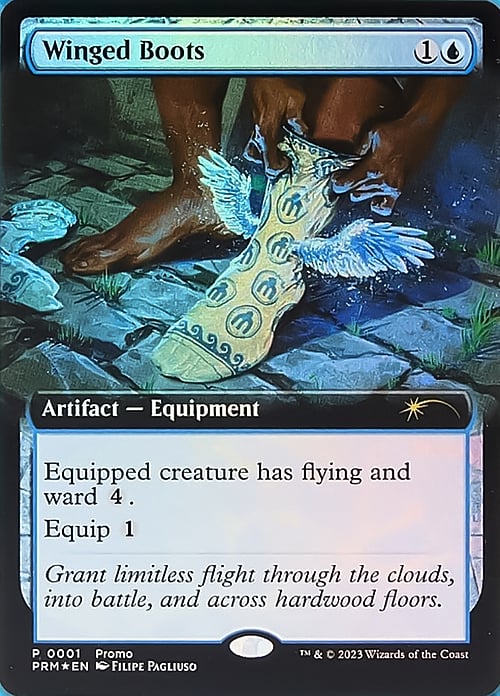 Winged Boots Card Front