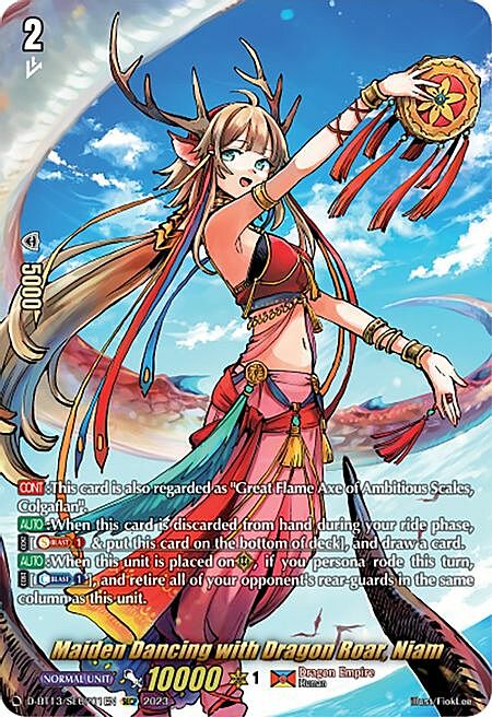Maiden Dancing with Dragon Roar, Niam Card Front