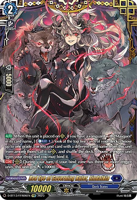 Red Eye of Governing Ruler, Lindalkia Card Front