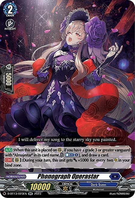 Phonograph Operastar Card Front