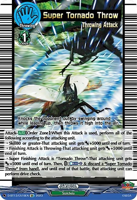Super Tornado Throw Card Front