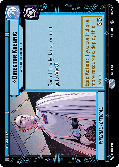 Director Krennic, Aspiring to Authority Card Front