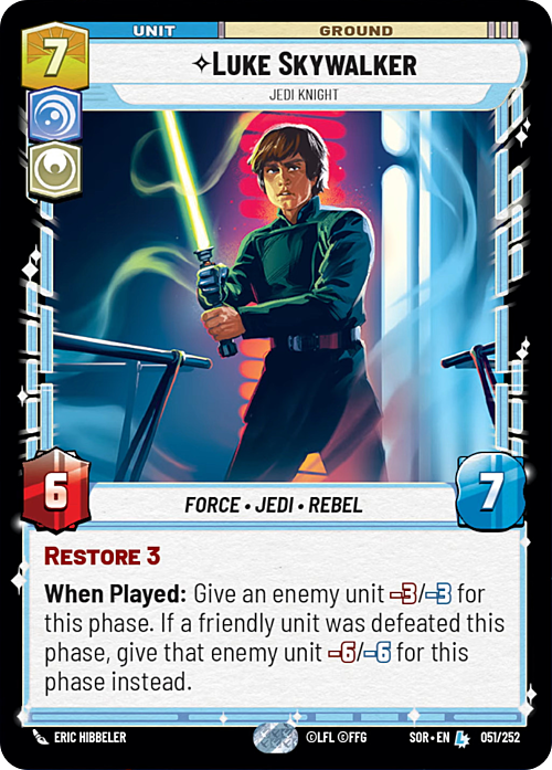 Luke Skywalker - Jedi Knight Card Front