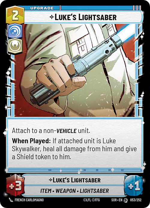 Luke's Lightsaber Card Front
