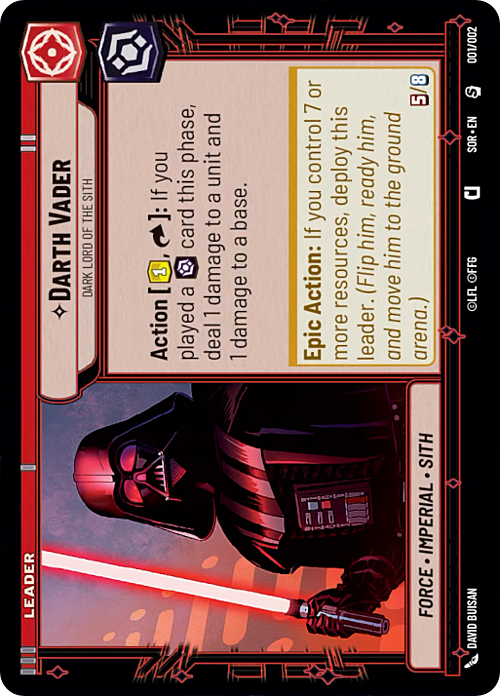Darth Vader - Dark Lord of the Sith Card Front