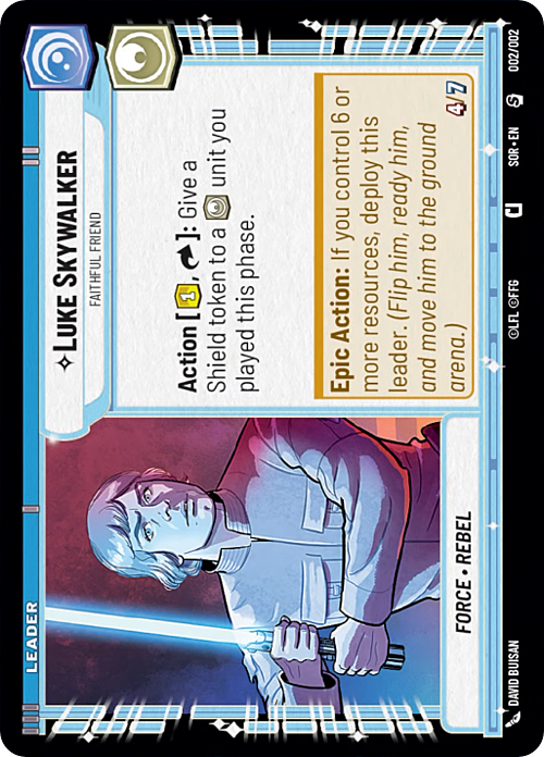 Luke Skywalker, Amico Fidato Card Front
