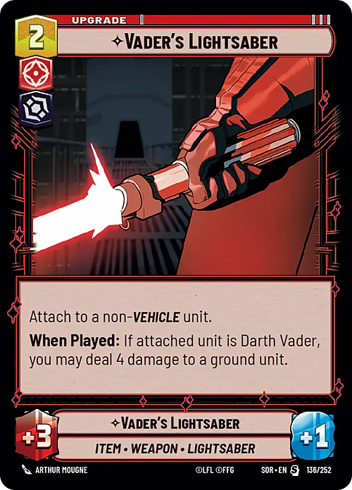 Vader's Lightsaber Card Front