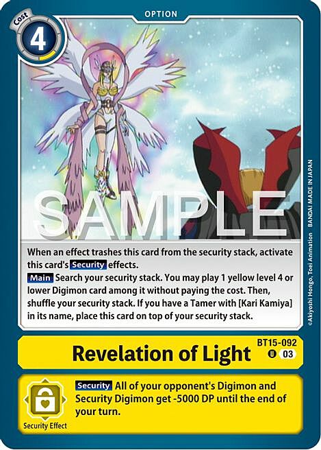 Revelation of Light Card Front