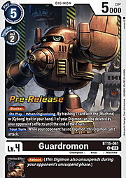 Guardromon · Pre-Release Stamped BT15-061