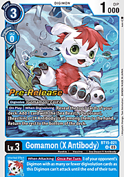 Gomamon (X Antibody) · Pre-Release Stamped BT15-021