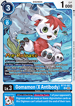 Gomamon (X Antibody) Card Front