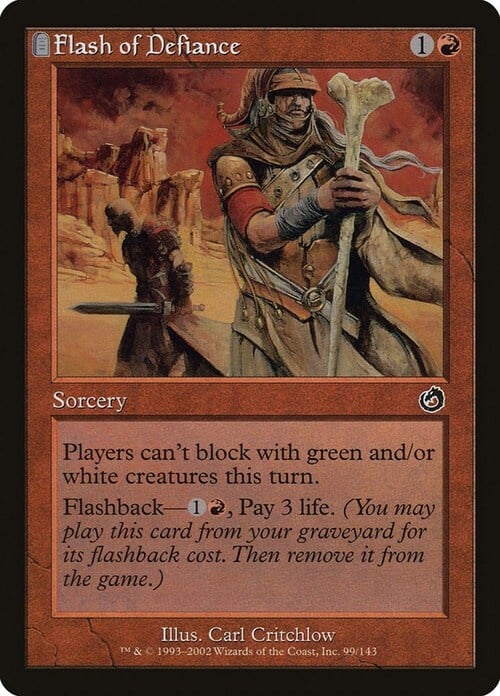 Flash of Defiance Card Front