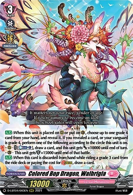 Colored Bop Dragon, Walbrigia Card Front