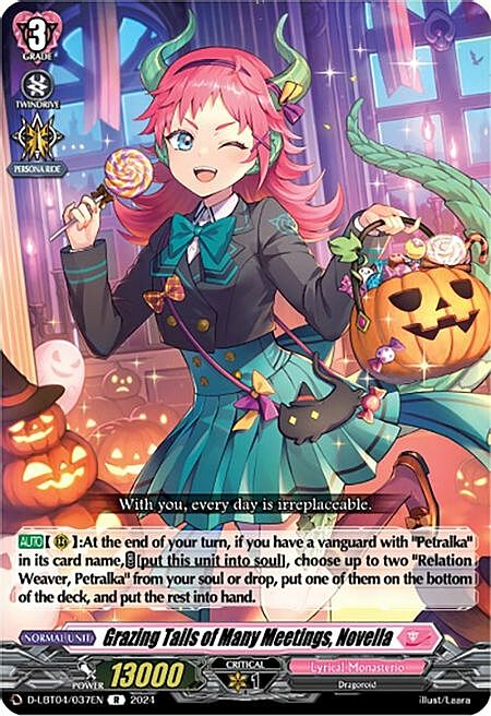 Grazing Tails of Many Meetings, Novella Card Front