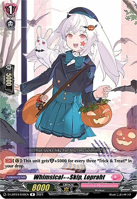 Whimsical Skip, Lopraht Card Front