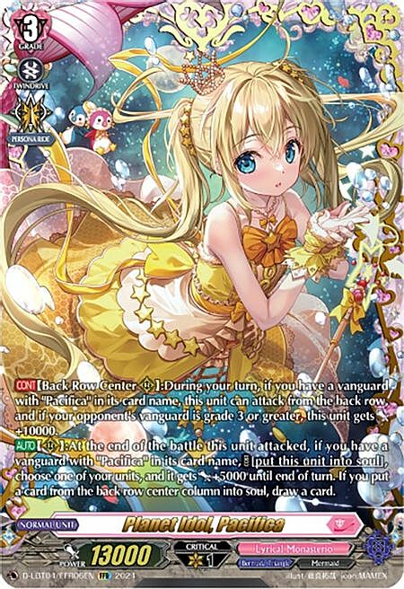 Planet Idol, Pacifica Card Front