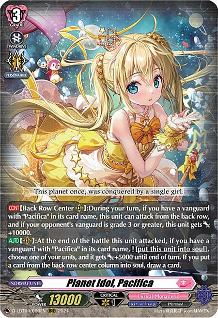 Planet Idol, Pacifica Card Front