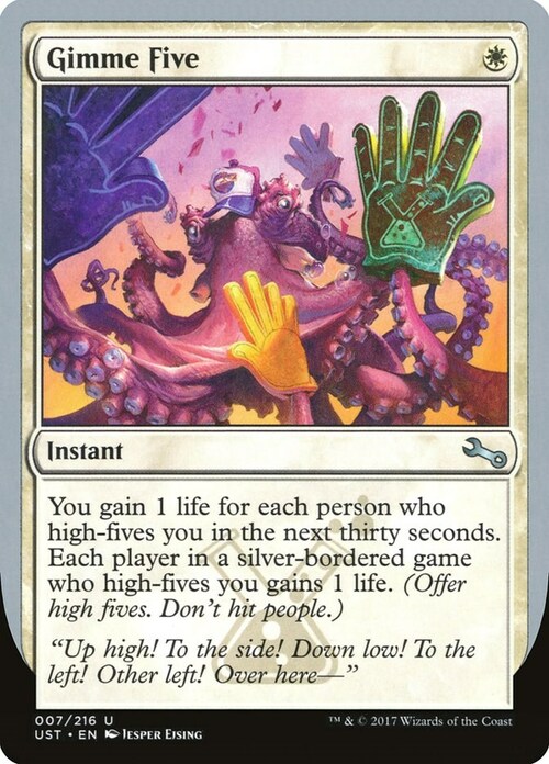 Gimme Five Card Front