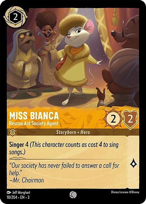 Miss Bianca - Rescue Aid Society Agent Card Front