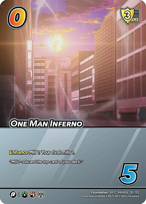 One Man Inferno Card Front